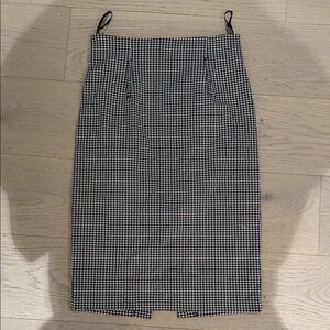 Morgan de Toi Black and White Gingham Pencil Skirt